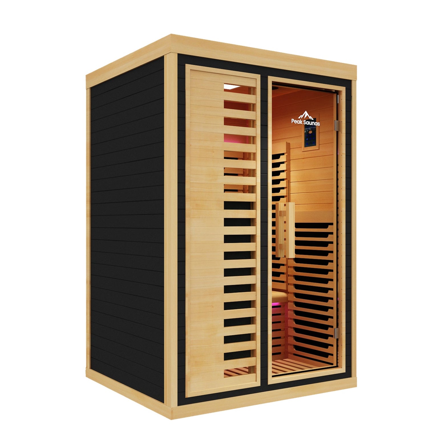 Peak Saunas - Everest 2 - Person Infrared Sauna with Red Light Therapy - Fire Cold Plunge