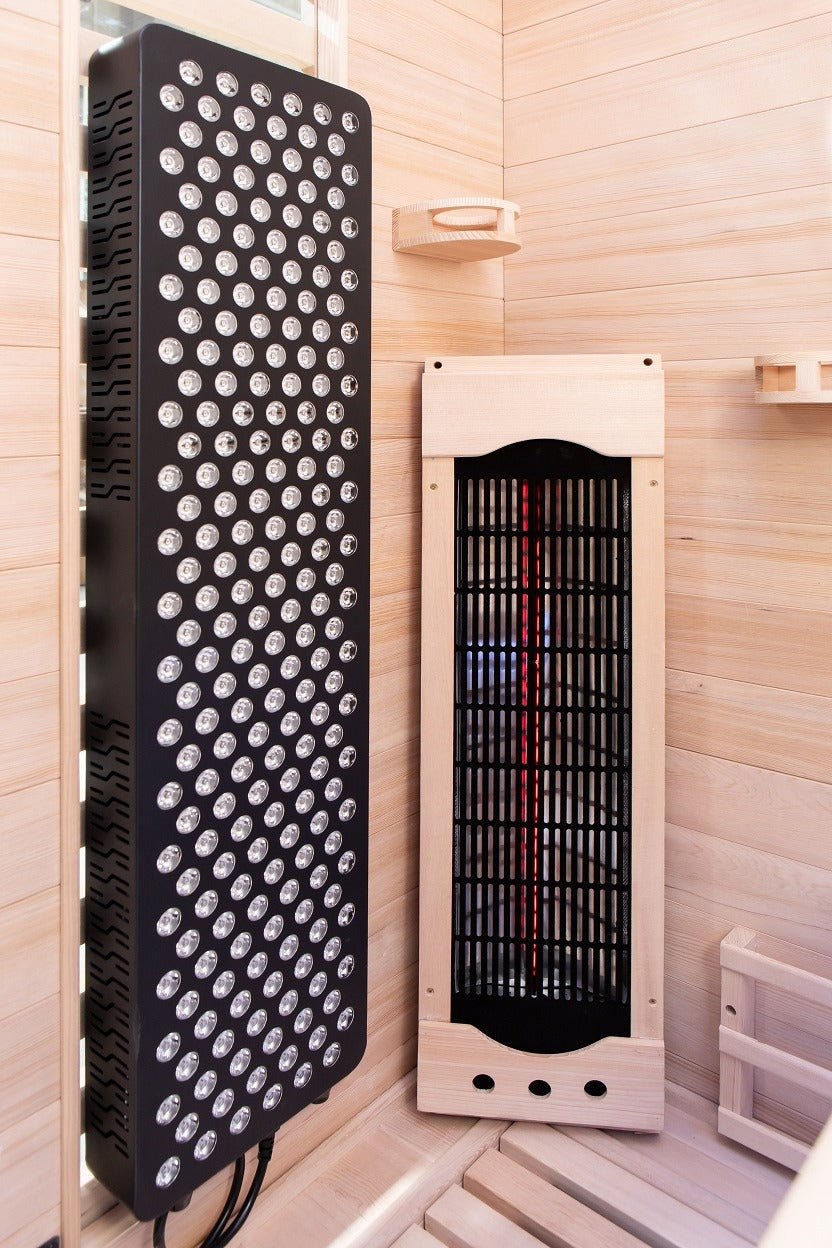 Peak Saunas - Everest 2 - Person Infrared Sauna with Red Light Therapy - Fire Cold Plunge