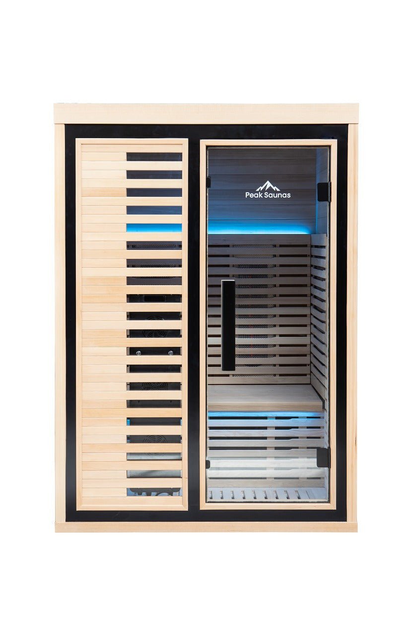 Peak Saunas - Everest 2 - Person Infrared Sauna with Red Light Therapy - Fire Cold Plunge