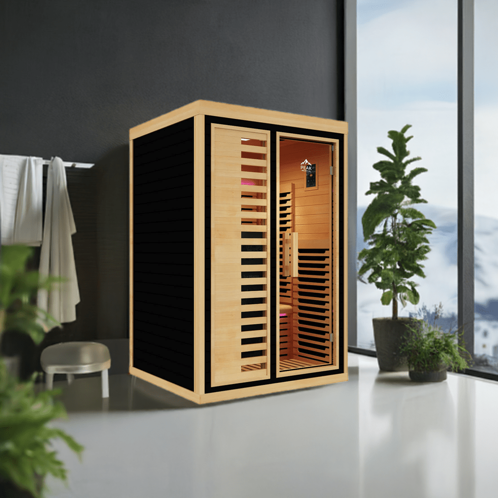 Peak Saunas - Everest 2 - Person Infrared Sauna with Red Light Therapy - Fire Cold Plunge