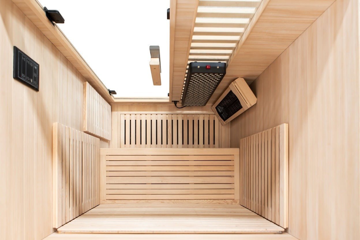 Peak Saunas - Everest 2 - Person Infrared Sauna with Red Light Therapy - Fire Cold Plunge
