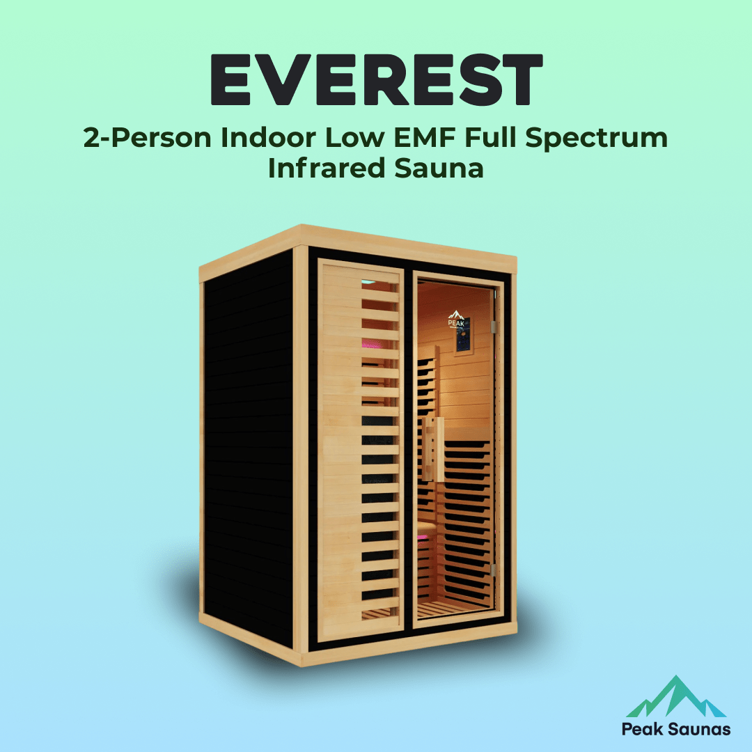 Peak Saunas - Everest 2 - Person Infrared Sauna with Red Light Therapy - Fire Cold Plunge