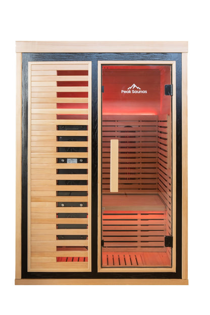 Peak Saunas - Everest 2 - Person Infrared Sauna with Red Light Therapy - Fire Cold Plunge