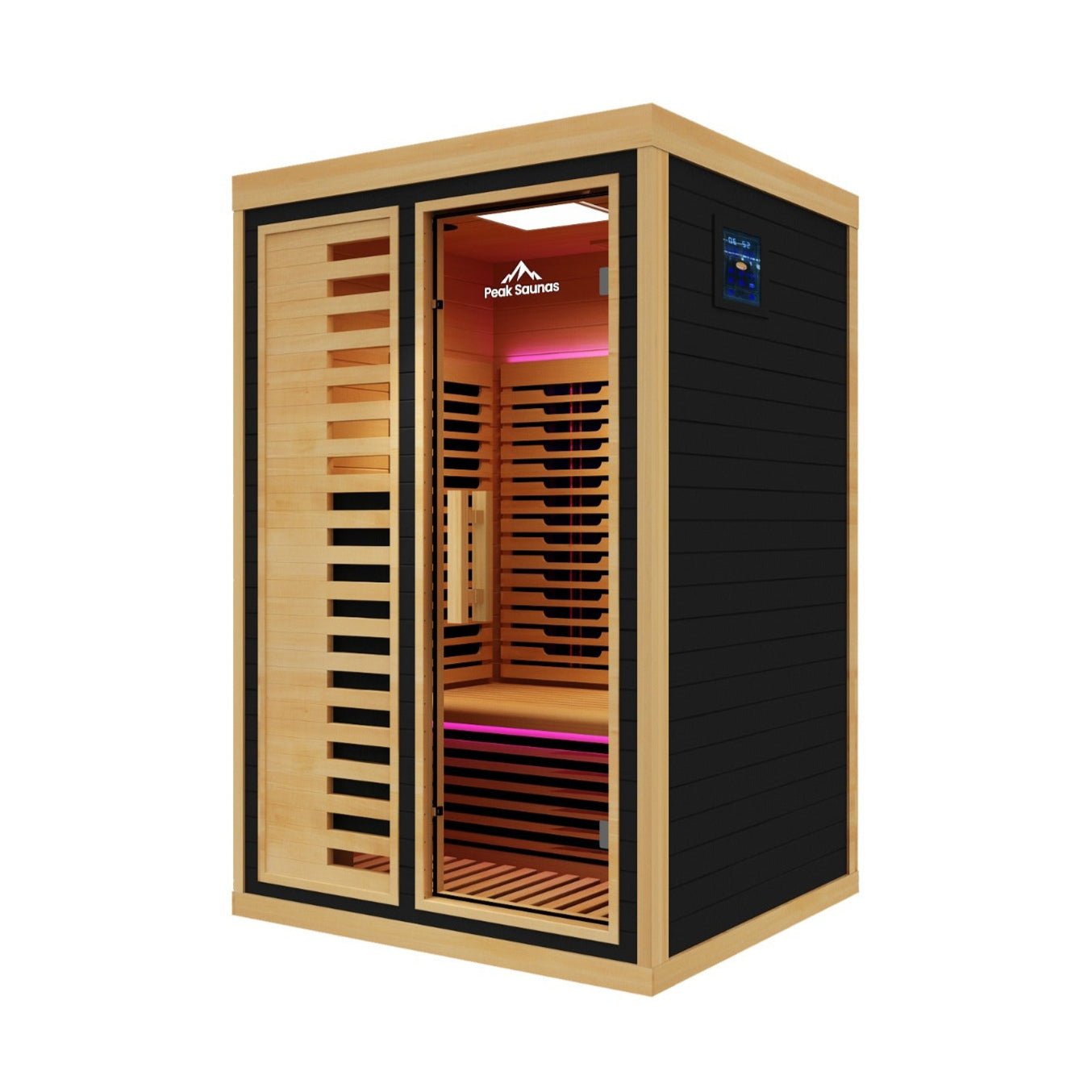 Peak Saunas - Everest 2 - Person Infrared Sauna with Red Light Therapy - Fire Cold Plunge