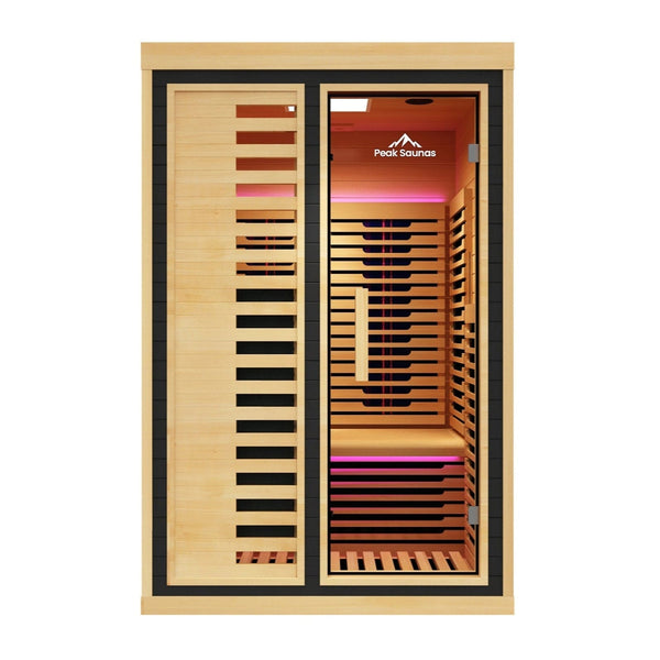 Peak Saunas - Everest 2 - Person Infrared Sauna with Red Light Therapy - Fire Cold Plunge