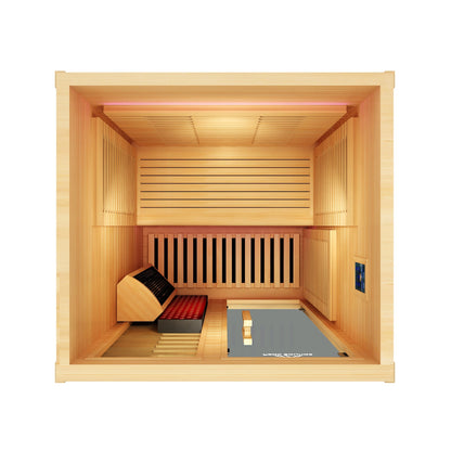 Peak Saunas - Everest 2 - Person Infrared Sauna with Red Light Therapy - Fire Cold Plunge